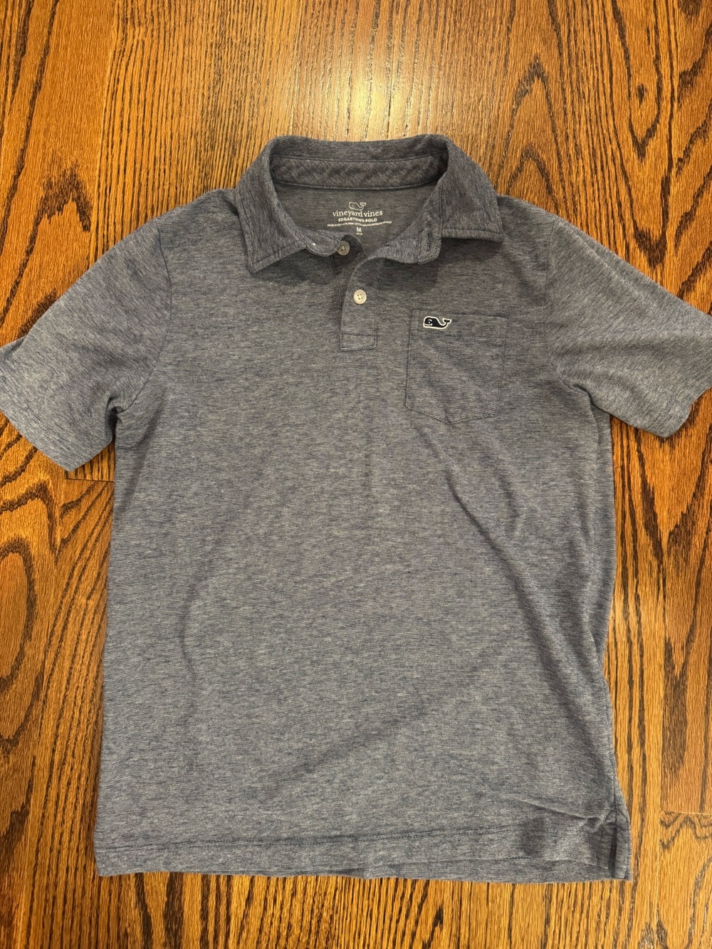 Vineyard Vines Boys Heathered Blue-Gray Polo Size medium (12-14)